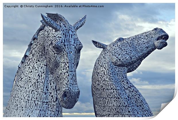 The Kelpies 001 Print by Christy Cunningham