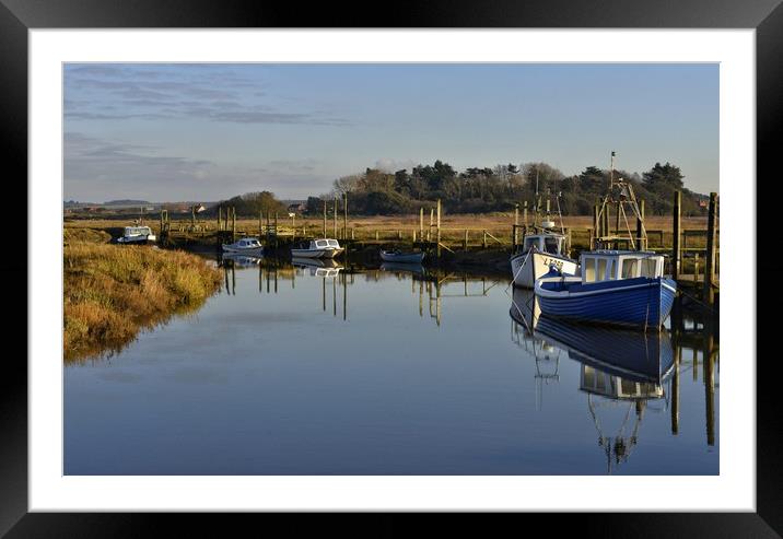 Reflections - Thornham quay Framed Mounted Print by Gary Pearson