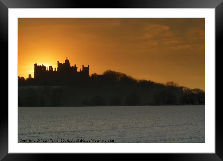 Winters sunset at Belvoir Castle Framed Mounted Print by Peter Towle