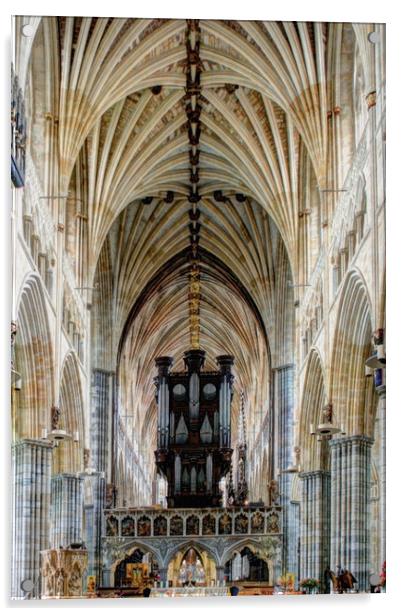 Exeter Cathedral . Acrylic by Irene Burdell