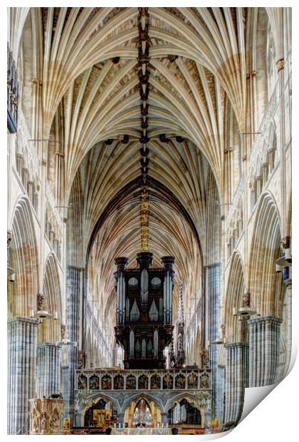 Exeter Cathedral . Print by Irene Burdell