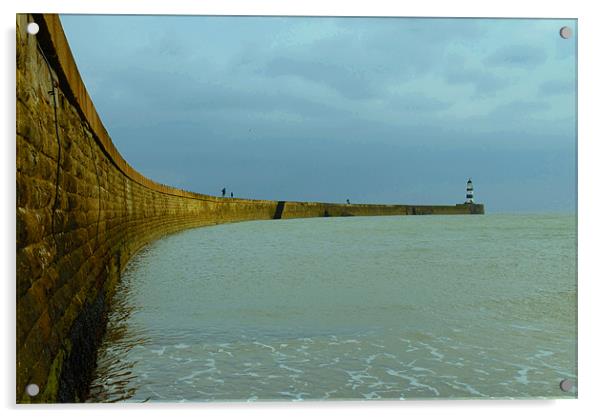 Seaham Pier Acrylic by Anth Short