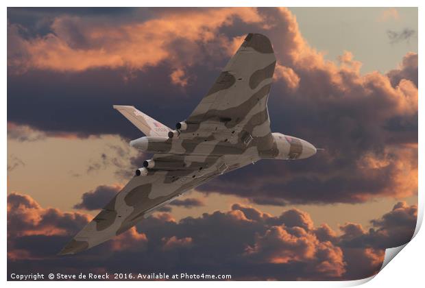 Avro Vulcan Flyby Print by Steve de Roeck