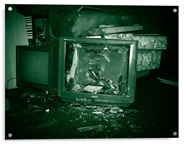 Destruction of Television Acrylic by Anth Short