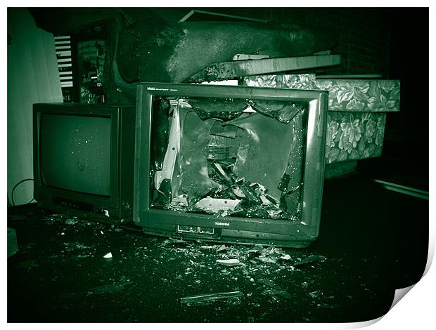 Destruction of Television Print by Anth Short