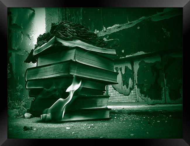 Destruction of Books Framed Print by Anth Short
