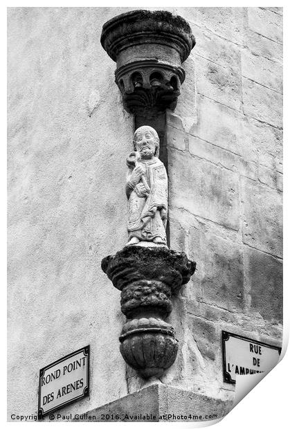 Medieval Statue with key - Monochrome. Print by Paul Cullen