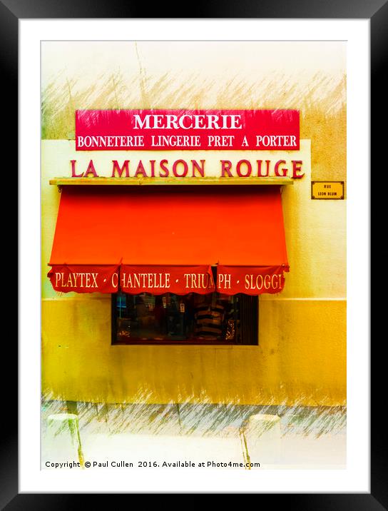 La Maison Rouge 2 Framed Mounted Print by Paul Cullen