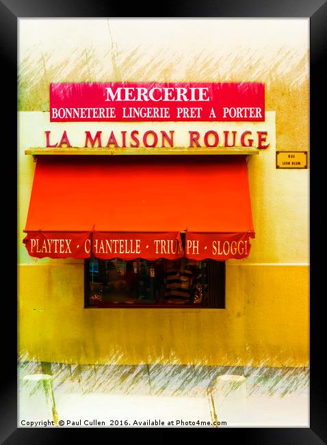 La Maison Rouge 2 Framed Print by Paul Cullen
