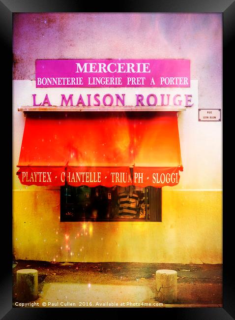 La Maison Rouge Fantasy Framed Print by Paul Cullen