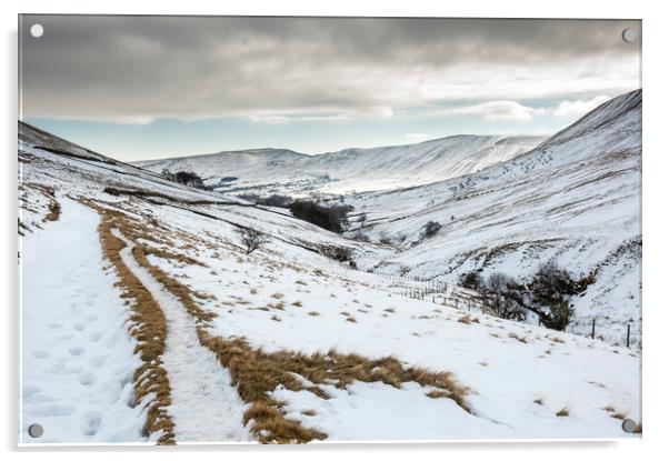 Winter in the Vale of Edale Acrylic by Andrew Kearton
