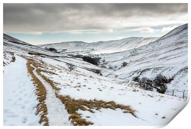 Winter in the Vale of Edale Print by Andrew Kearton