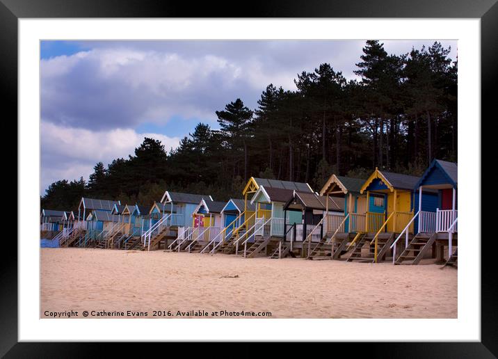 Wells Beach Huts Framed Mounted Print by Catherine Fowler