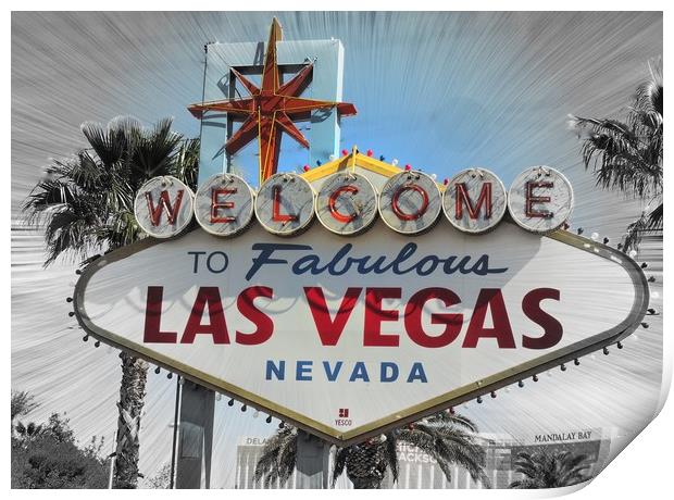           Welcome To Las Vegas Print by Andy Smith