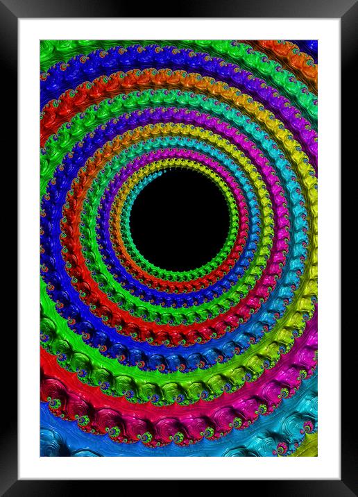 Rainbow Spiral Framed Mounted Print by Steve Purnell