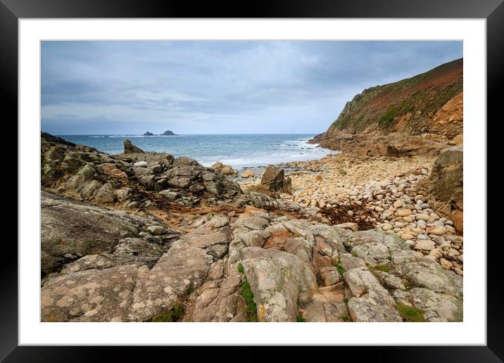 Porth Nanven Cove Cornwall UK  Framed Mounted Print by chris smith