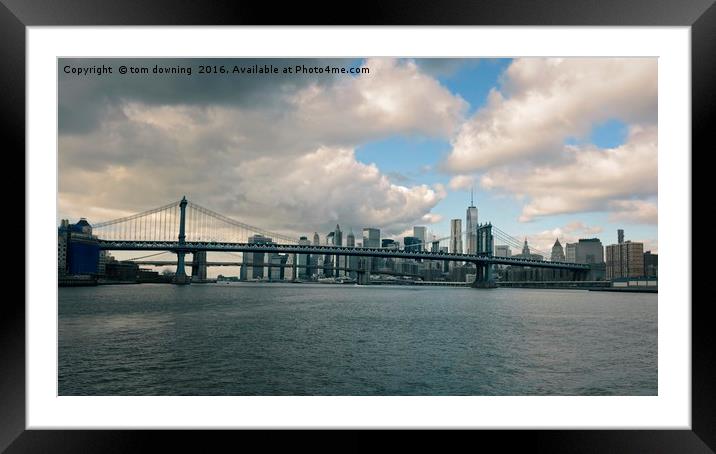 Manhattan Bridge Framed Mounted Print by tom downing