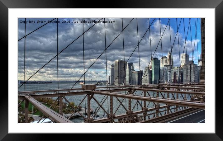 Brooklyn View Framed Mounted Print by tom downing