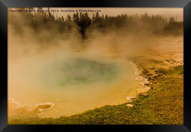 Artists Paint Pots - Yellowstone National Park Framed Print by colin chalkley