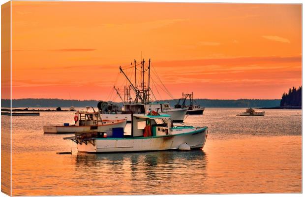 "Fishing Boats At Day's End" Canvas Print by Jerome Cosyn