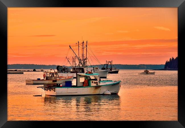 "Fishing Boats At Day's End" Framed Print by Jerome Cosyn