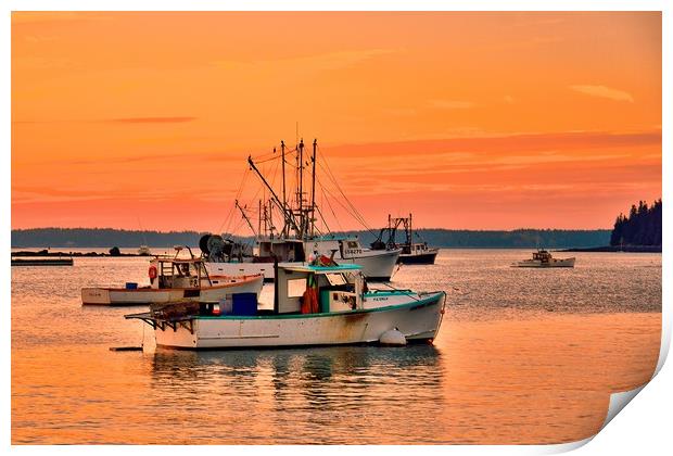 "Fishing Boats At Day's End" Print by Jerome Cosyn