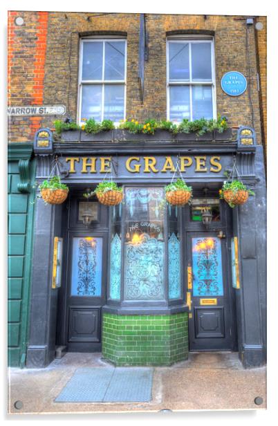 The Grapes Pub London Acrylic by David Pyatt