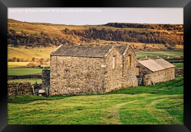 Stone barns Reeth Yorkshire Framed Print by Martyn Arnold