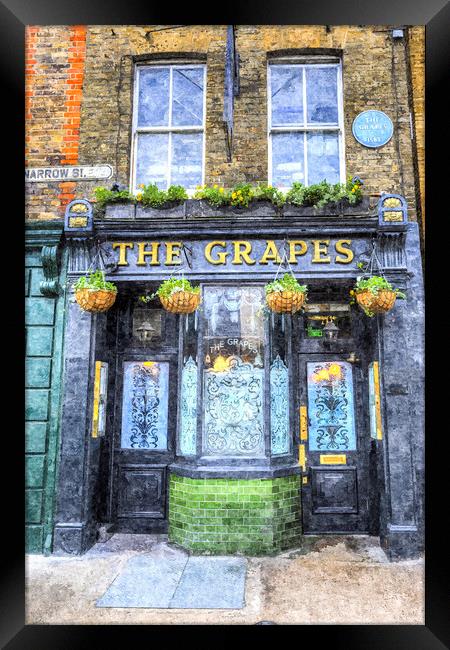 The Grapes Pub London Art Framed Print by David Pyatt