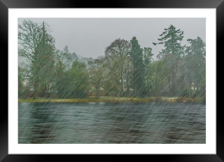 Sleet in Inverness Framed Mounted Print by Gary Finnigan