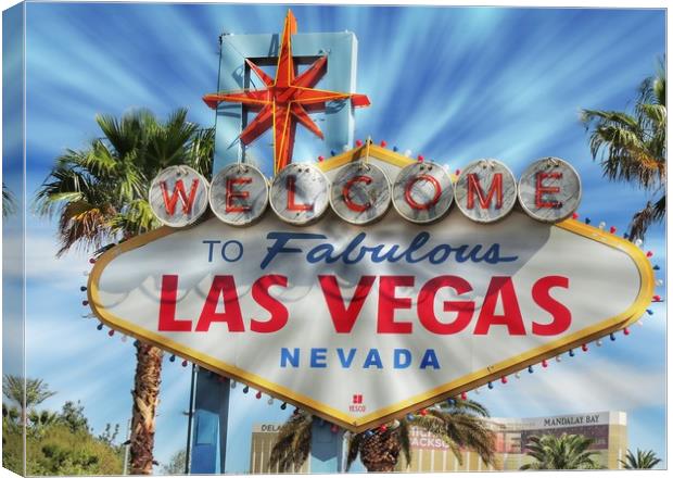           Welcome to Las Vegas Canvas Print by Andy Smith