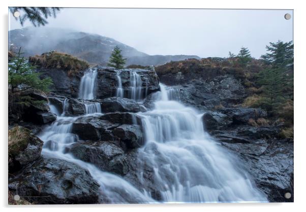 Scottish Highland waterfall Acrylic by Shaun Jacobs