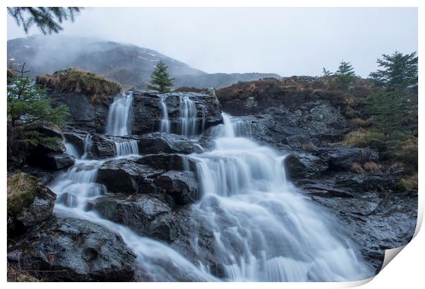Scottish Highland waterfall Print by Shaun Jacobs