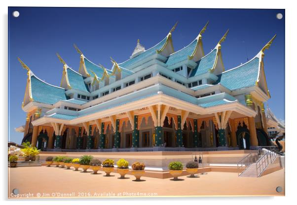 Wat Pa Phu Kon temple, Thailand Acrylic by Jim O'Donnell