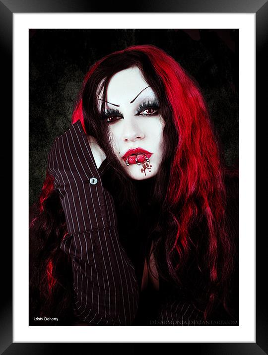 a vampires portrait Framed Mounted Print by kristy doherty