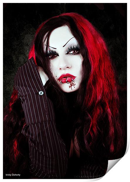 a vampires portrait Print by kristy doherty