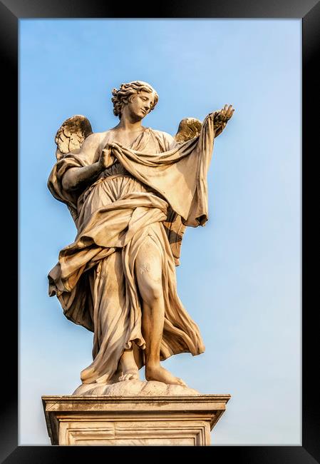 Angel Statue in Rome Framed Print by Antony McAulay