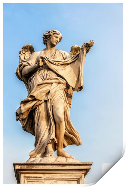 Angel Statue in Rome Print by Antony McAulay