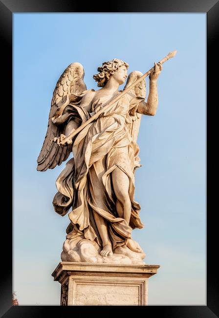 Angel Statue in the city of Rome Framed Print by Antony McAulay