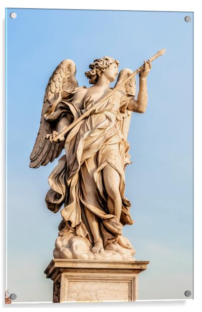 Angel Statue in the city of Rome Acrylic by Antony McAulay