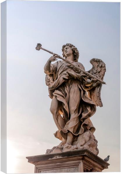Roman Angel Statue Canvas Print by Antony McAulay