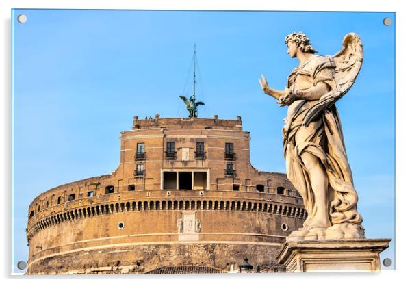 Rome Angel Statue at the Castel Sant Angelo Acrylic by Antony McAulay