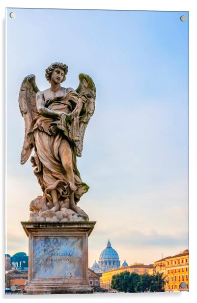 Rome Angel Statue Acrylic by Antony McAulay