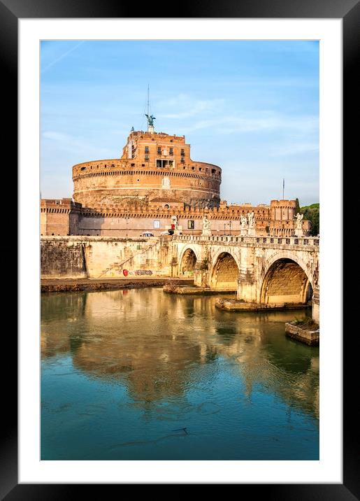 Rome Castel Sant Angelo by the tiber Framed Mounted Print by Antony McAulay
