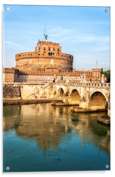 Rome Castel Sant Angelo by the tiber Acrylic by Antony McAulay