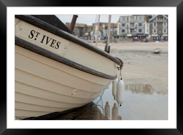 St Ives Boat Framed Mounted Print by Peter Towle