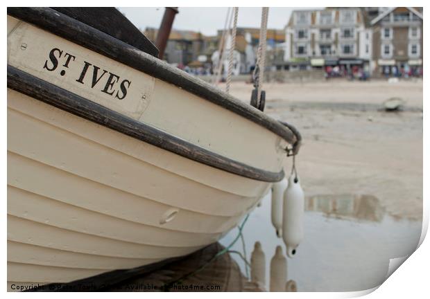 St Ives Boat Print by Peter Towle