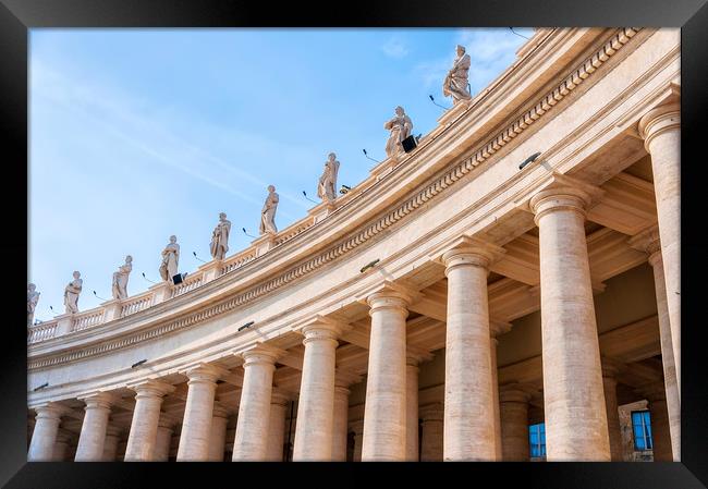 Rome Saint Peters Colonnade Framed Print by Antony McAulay