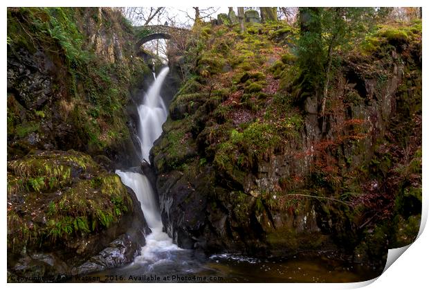 Long Exposure of Aira Force in the Lake District. Print by Pete Watson