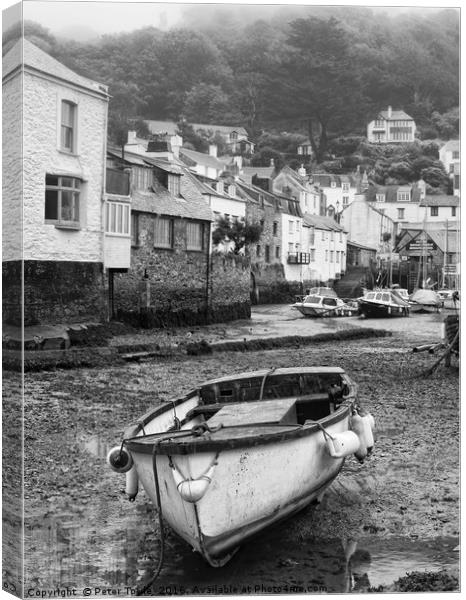 Polperro harbour, Cornwall Canvas Print by Peter Towle
